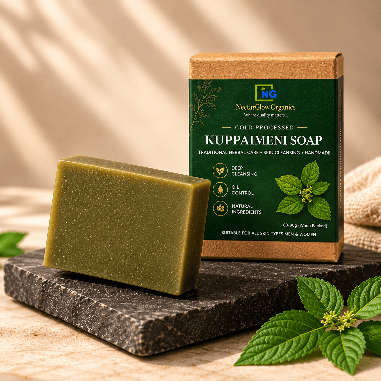 Cold-Processed Kuppaimeni Soap